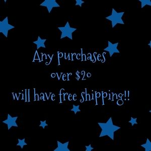 Any items listed or bundles priced over $20 will have free shipping